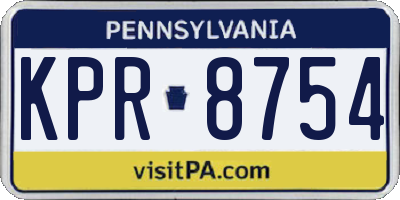 PA license plate KPR8754