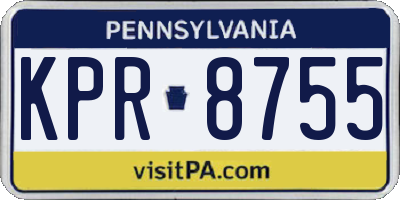 PA license plate KPR8755