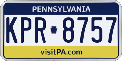 PA license plate KPR8757