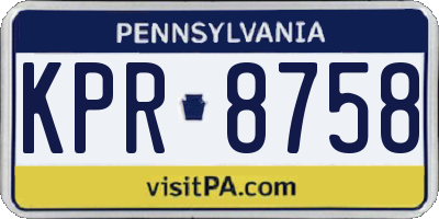 PA license plate KPR8758