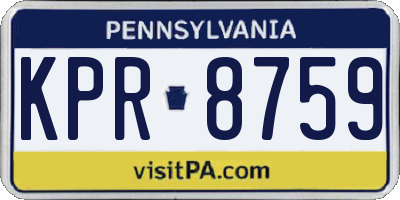 PA license plate KPR8759