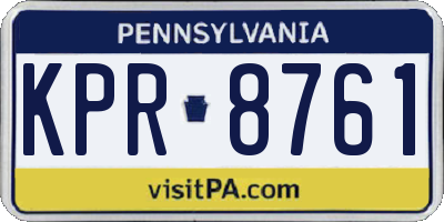 PA license plate KPR8761