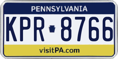 PA license plate KPR8766