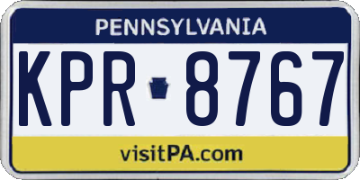 PA license plate KPR8767