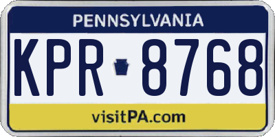 PA license plate KPR8768