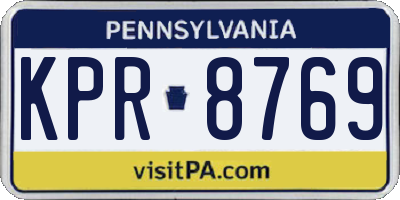 PA license plate KPR8769