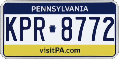 PA license plate KPR8772