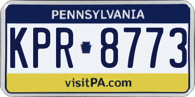 PA license plate KPR8773