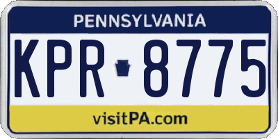 PA license plate KPR8775