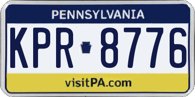 PA license plate KPR8776