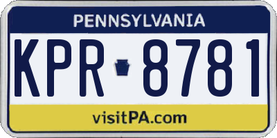 PA license plate KPR8781