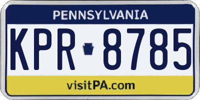 PA license plate KPR8785
