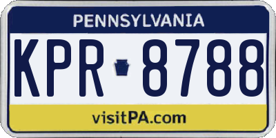 PA license plate KPR8788