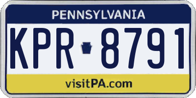 PA license plate KPR8791