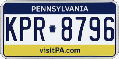 PA license plate KPR8796