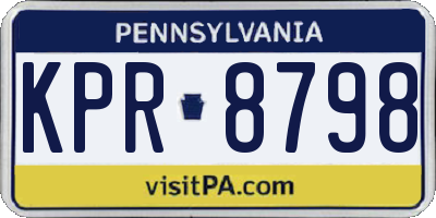 PA license plate KPR8798