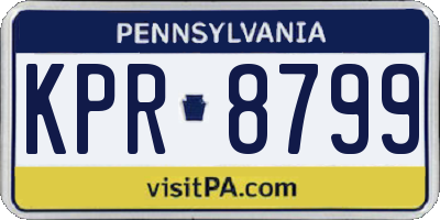 PA license plate KPR8799