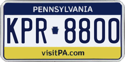 PA license plate KPR8800