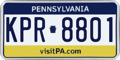 PA license plate KPR8801