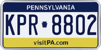 PA license plate KPR8802