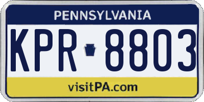 PA license plate KPR8803