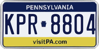 PA license plate KPR8804