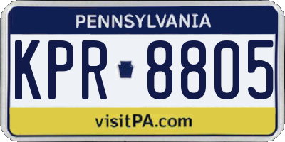 PA license plate KPR8805