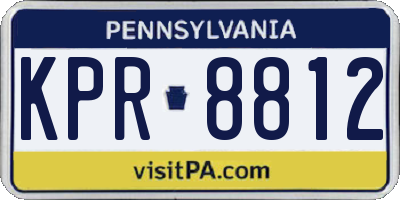 PA license plate KPR8812