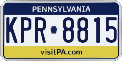 PA license plate KPR8815