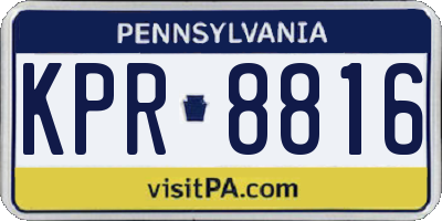 PA license plate KPR8816