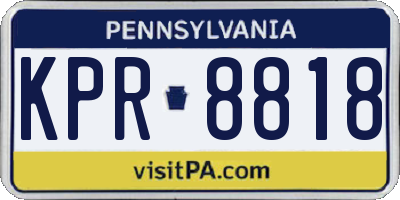 PA license plate KPR8818
