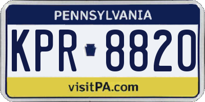 PA license plate KPR8820