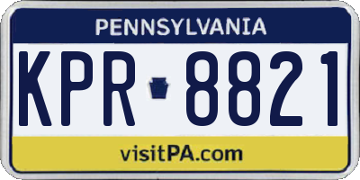 PA license plate KPR8821