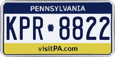 PA license plate KPR8822