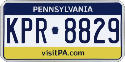 PA license plate KPR8829