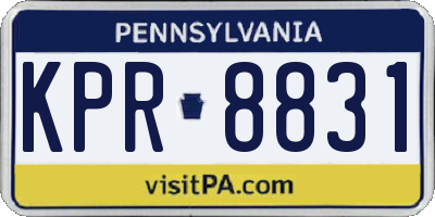 PA license plate KPR8831