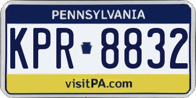 PA license plate KPR8832