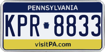 PA license plate KPR8833