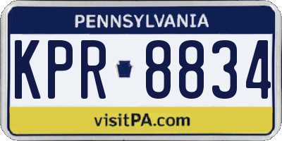 PA license plate KPR8834
