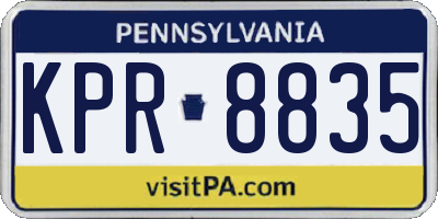 PA license plate KPR8835