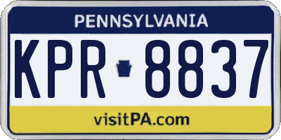 PA license plate KPR8837