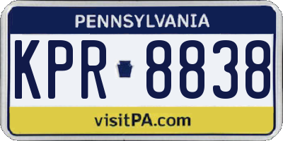 PA license plate KPR8838