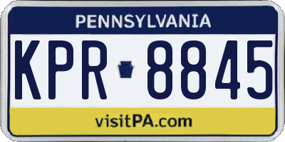 PA license plate KPR8845