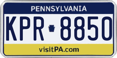 PA license plate KPR8850