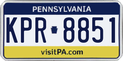 PA license plate KPR8851