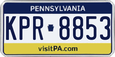 PA license plate KPR8853