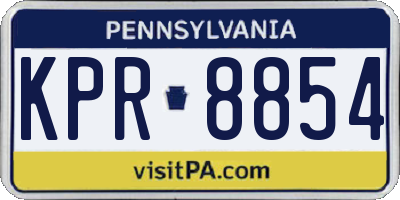 PA license plate KPR8854