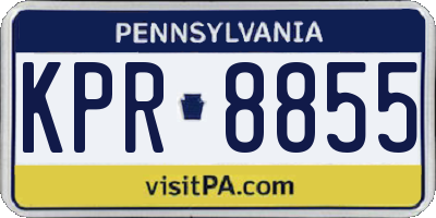 PA license plate KPR8855
