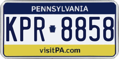 PA license plate KPR8858