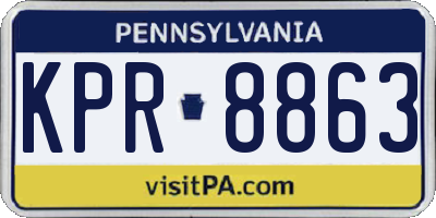 PA license plate KPR8863